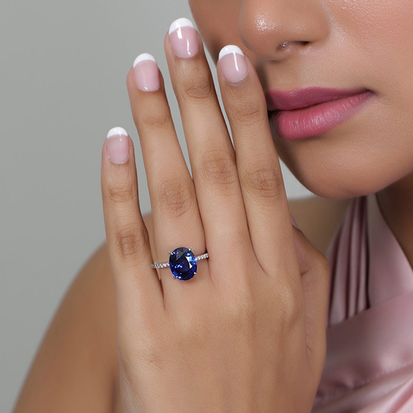 Royal Blue Sapphire Ring in 925 Silver | Ornate Jewels