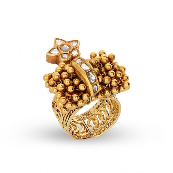 Rajwadi Kundan Ring / Indian Wedding Ring / Bollywood Jadau Ring /  Pakistani Ring / Vintage Bridal Ring / White Kundan Polki Ring - Etsy