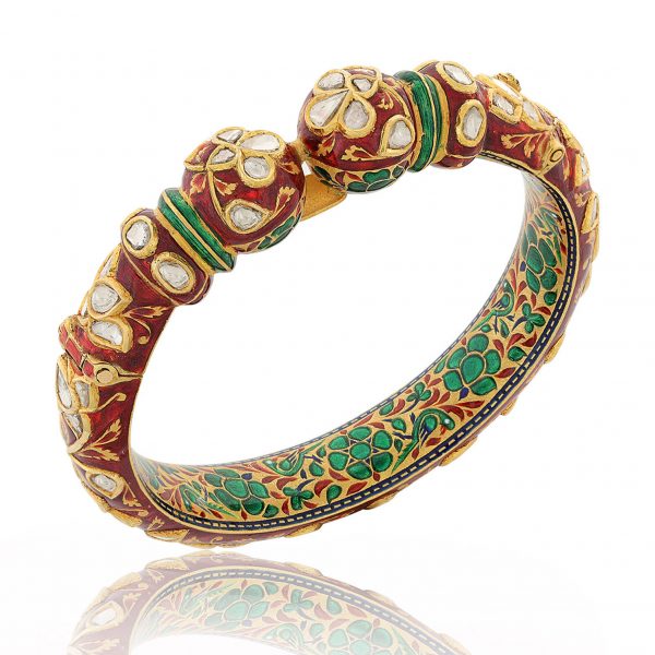 Preeti Mohan | Gold Plated Bani Jadau Bracelet With Pearls | INDIASPOPUP.COM